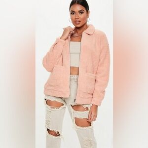 NWT Oh Polly Pimrose Jacket. Blush Teddy Jacket